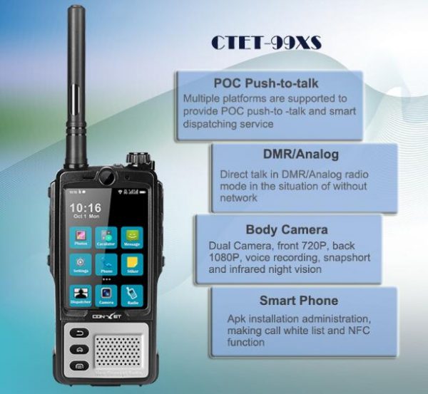 POC DMR radio, 4G LTE and DMR radio, POC radio with body camera